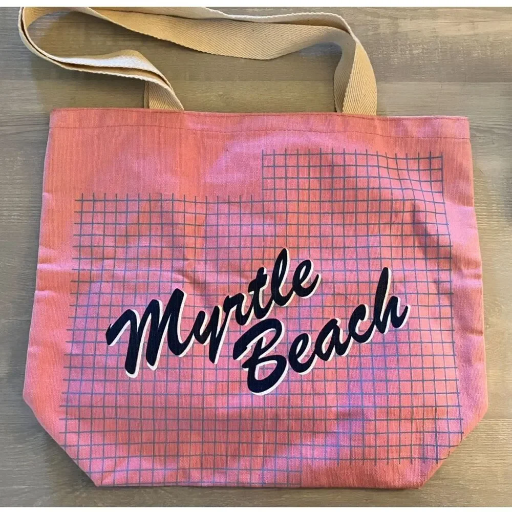 Vintage pink Myrtle Beach tote